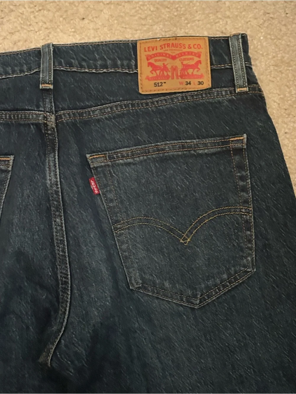 Lot Of 3 Levi’s 512 34x30 Denim Jeans Light and Dark Wash